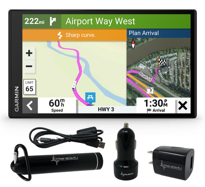 Garmin RV 795 GPS Navigator, Large, Easy-to-Read 7, Custom RV Routing, High-Resolution Birdseye Satellite Imagery with Wearable4U Power Pack Bundle