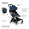 BABYZEN YOYO2 Stroller - Lightweight & Compact - Includes White Frame, Air France Blue Seat Cushion + Matching Canopy - Suitable for Children Up to 48.5 Lbs