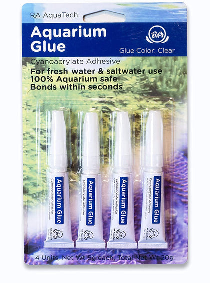 RA AquaTech Aquarium Glue Clear for Plants Corals aquascaping Instant Aquarium Safe (4pcs Pack)