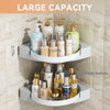 LAMU Shower Caddy Corner, 360° Rotate Shower Organizer Shelves, 2 Pack Shower Lazy Susan Organizer Turntable for Bathroom Storage, No Drilling Corner Shower Shelf Rack for Bathroom, Dorm and Kitchen