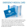 Medical Alert Wallet Cards with Protective Tyvek Sleeves Choose Emergency Medical Card 4-Pack or 6-Pack. Bonus Medical Symbol Adhesive Card Holder for Smartphones on 6pk only.