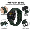 WOCCI 18mm Ventilated Watch Band for Men, FKM Rubber, Black Buckle (Army Green)