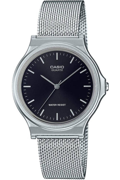 Casio Unisex Adult Analogue Quartz Watch, Silver Black, Bracelet