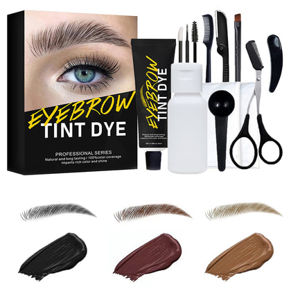 Eyebrow Makeup Kit, Black Color Set For Eyebrow, Easy To Use, Safe and Prefessional, DIY Hair Coloring For Home Use, Long Lasting For 4-6 Weeks, 30ml (Black)