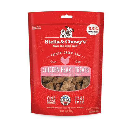 Stella & Chewy's Freeze-Dried Raw Single Ingredient Chicken Hearts Dog Treats, 11.5 oz. Bag