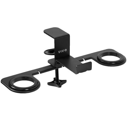 VIVO Premium Clamp-on VR Headset Stand for Desk, Virtual Reality Display Holder, Universal Metal Storage for Reality Headsets and Controllers, Black, MOUNT-VR01