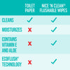 Nice 'N Clean Adult Flushable Wipes (3 x 60 Count) | Personal Cleansing Wipes Made from Plant-Based Fibers | Infused with Aloe & Vitamin E