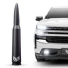 RONIN FACTORY Bullet Antenna Chevy Silverado & GMC Sierra Trucks - 50 Cal Truck Antenna Accessories - Anti Theft - Carwash Safe - Short Replacement Antenna