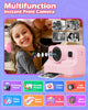 Anchioo Instant Print Camera for Kids, 2.4 Inch Screen Kids Camera for Girls with 3 Print Paper, Birthday Gift for Girls Boys Age 3-12, 1080P Instant Camera Toys for 3 4 5 6 7 8 Year Old Girl - Pink