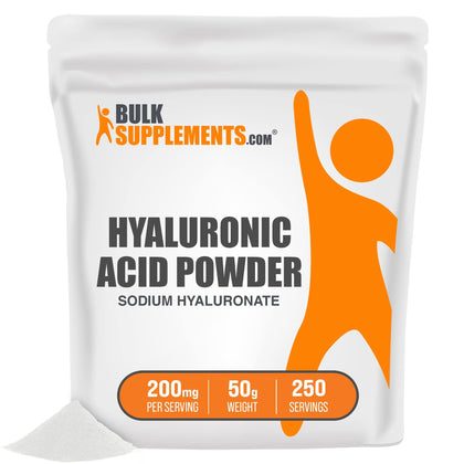 BULKSUPPLEMENTS.COM Hyaluronic Acid Powder - Hyaluronic Acid Supplements - Hyaluronic Acid 200mg - Hyaluronic Acid Food Grade - 200mg of Pure Hyaluronic Acid per Serving (50 Grams - 1.8 oz)