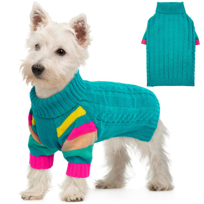 OUOBOB XSmall Dog Sweaters, Small Dog Sweaters, Dog Sweaters for Small Dogs Girls Boys, Stretchy Turtleneck Pullover Puppy Sweaters, Sweater Small Dog, Doggie Sweaters Teacup, Yorkie, Chihuahua XS