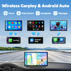 [Upgrade] Westods Wireless Apple Carplay & Android Auto with 2.5K Dash Cam, 1080P Backup Camera, Portable 7