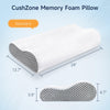 CushZone Neck Pillow, Memory Foam Pillow,Ergonomic Cervical Pillow for Pain Relief, Premium Bed Pillows,Support for Neck&Shoulder,for Side Back Stomach Sleeper, Dorm Room Essentials,Standard Size,Grey