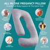 Sasttie Pregnancy Pillows for Sleeping, Maternity Pillow for Pregnant Women, U Shaped Body Pillow Pregnancy Must Haves, 59'' Full Pregnant Pillow with Removable Cover, Light Grey