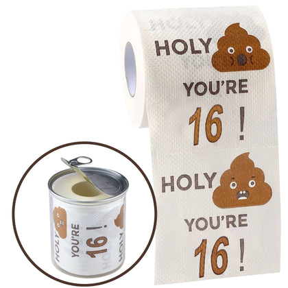 Happy 16th Birthday Gifts for Boys Son and Girls - 3-Ply Funny Toilet Paper Roll, 16th Birthday Toilet Paper Gag Funny Birthday Gift Novelty for 16 Birthday Party Decorations Sixteenth Party Supplies