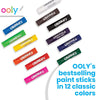Ooly Chunkies Twistable Tempera Paint Sticks For Kids, No Mess, Quick Drying, Set of 12