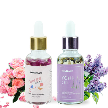 2 Packs Yoni Essential Oil for Women, All Natural Feminine Intimate Deodorant Remove Odor, Ph Balanced, 100% Vaginal Serum Made with Rose Lavender Oils (1 fl oz/30 ml)
