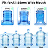 U-Goforst [4 PCS] 3 & 5 Gallon Water Jug Cap - 55mm Food Grade Silicone Reusable Bottle Cover for Standard/Screw/Crown Tops, Dispenser Replacement Lids, Non Spill & Leak Free 4 Pack
