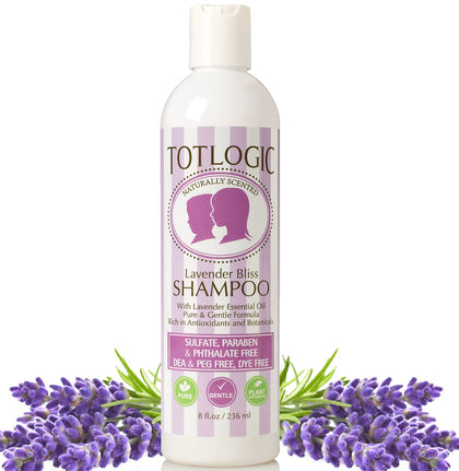 TotLogic Sulfate Free Baby Shampoo- Lavender Bliss Hair Care, 8 oz, No Phthalates, No Formaldehyde, Infused With Natural Antioxidants and Botanicals