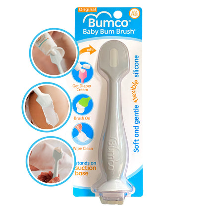 Bumco Baby Diaper Rash Cream Applicator - Baby Bum Brush Diaper Cream Spatula for Butt Paste Diaper Cream - Newborn Baby Essentials, Perfect for Baby Registry, Baby Shower Gifts - Gray