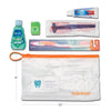 Practicon Adult Dental Care Kit, Travel Size Bundle w/Toothbrush with Cover, Crest Toothpaste, Floss, Tongue Cleaner and Scope Mouthwash, TSA Compliant Oral Care Kit