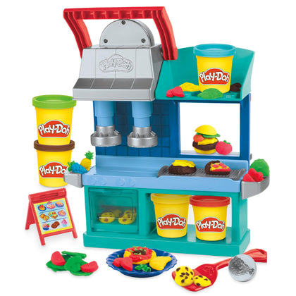 Play-Doh Kitchen Creations Busy Chef's Restaurant Playset, 2-Sided Play Kitchen Set, Preschool Cooking Toys, Kids Arts & Crafts, Ages 3+