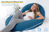 INSEN Pregnancy Body Pillow with Jersey Cover,C Shaped Full Body Pillow for Pregnant Women