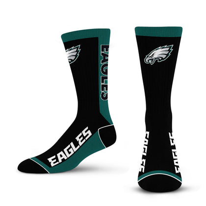 For Bare Feet NFL PHILADELPHIA EAGLES MVP Crew Sock Team Color Large