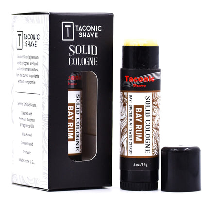 Taconic Shave All-Natural Bay Rum Scent Men's Solid Cologne - Portable and Easy to Apply - Artisan Made in the USA