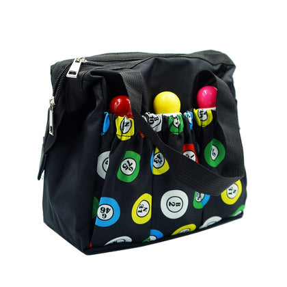 Yuanhe Bingo Dauber Bags with 6 Pockets Black Bingo Tote Bag