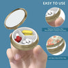Pill Case Pill Box with Mirror Retro 3 Compartment Small Pill Organizer for Purse or Pocket Bronze Small Roud Pill Box or Vitamins, Fish Oil, Supplements, Pill Containe Travel Gifts?Retro Floral?