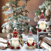 Gehydy Christmas Gnomes Decorations Set of 3 Mini Gnomes Plush Ski with Sled Handmade Gift Scandinavian Tomte Knomes Nomes Santa Xmas Decor for Home Kitchen Farmhouse Tiered Tray