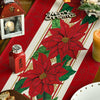 Artoid Mode Watercolor Poinsettia Red Christmas Table Runner, Seasonal Winter Xmas Holiday Kitchen Dining Table Decoration for Indoor Outdoor Home Party Decor 13 x 72 Inch