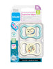 MAM Supreme Night Pacifiers (2 Pack, 1 Sterilizing Pacifier Case), Best Pacifier for Breastfed Babies 16+ Months, Glow in The Dark Pacifiers, Boy Pacifier,2 Count (Pack of 1)
