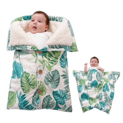 AiWMGL Newborn 0-3 Months Baby Swaddle Blanket Boys Girls Winter Warm Fleece Cotton Thick Swaddling Wrap Soft Stroller Sleeping Sacks Infant