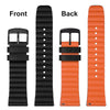 Anbeer Leather Watch Band for Men and Women,18mm Quick Release Premium Replacement Watch Strap Black&Orange