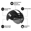 SLS3 Triathlon Helmet - Aero Bike Helmet with Removable Shield Visor Time Trial TT - Lightweight Aero Helmet Triathlon Road Cycling Helmets Men/Women - One Size 21-23 Inches, White