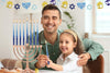 Dripless Hanukkah Candles Multi Blue Hued Frosted Deluxe Tapered Chanukah Candles (Single-Pack)