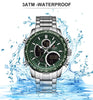 NAVIFORCE Digital Watch Men Luxury Stainless Steel Analog Quartz Waterproof Watches Fashion Business Chronograph Military Multifunctional Wristwatch