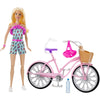 Barbie FTV96 - Doll with Bicycle and Accessories, Dolls and Doll Accessories from 3 Years
