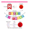 Happy Birthday Banner, Rainbow Birthday Banner, 6 Honeycomb Balls, 8 Metallic Hanging Swirls and Circle Parper Garland, Happy Birthday Decorations