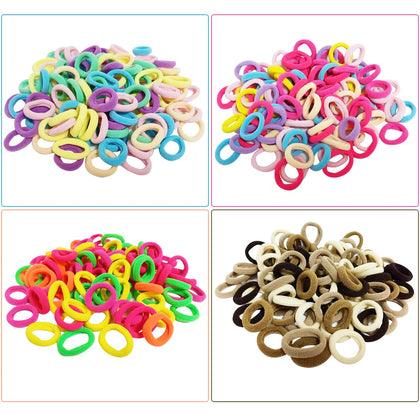 400Pcs Baby Toddler Hair Ties, Hair Ties For Girls Cute Colorful Elastic Hair Rubber Bands Hair Accessories Ponytail Holders for Kids Toddlers Girls