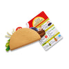Melissa & Doug Fill & Fold Taco & Tortilla Set, 43 Pieces - Sliceable Wooden Mexican Play Food, Skillet, and More - Pretend Play Kitchen Toy For Kids Ages 3+, 16.1 x 12.0 x 2.75