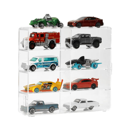 KISLANE Acrylic Display Case Compatible with Hot Wheels, Matchbox Cars, 8 Slots Display Case for Hot Wheels, Matchbox Cars (Small-8 Slots)