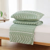 JANZAA Quilt Set Boho Quilt Set Sage Green Bedspreads Queen Size,3 PCS Soft Reversible Coverlet with Geometric Printed for All Season(Two Pillow Cases)
