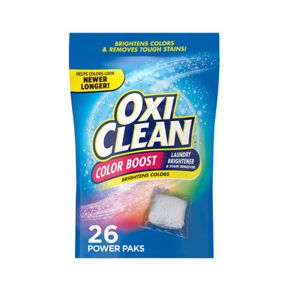 OxiClean Color Boost Laundry Brightener and Stain Remover Power Paks, 26 Count