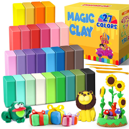 Air Dry Clay 27 Colors, Modeling Clay for Kids, DIY Molding Magic Clay for with Tools, Soft & Ultra Light, Toys Gifts for Age 3 4 5 6 7 8+ Years Old Boys Girls Kids