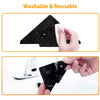 Rug Tape, 10 Pcs Double Sided Non Slip Reusable Rug Stopper, Washable for Hardwood, Tile, Carpets, Floor Mats, Wall (Black)