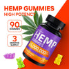 Hemp Gummies, High Potency - Great for Peace & Relaxation, Advanced Pure Hemp Oil Infused Hemp Gummies, Support Deep Bedtime, Joint Health, Energy - 90 Edibles Zero ÇBD Oil - Made in USA