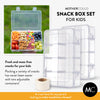 Mothercould Snack Box Set for Kids - 8 Compartments, Reusable Snack Solution with 100 Dissolvable Labels | Easy to Clean, Dishwasher Safe, BPA-Free, Food Grade, Durable and Secure Design (2 Pack)